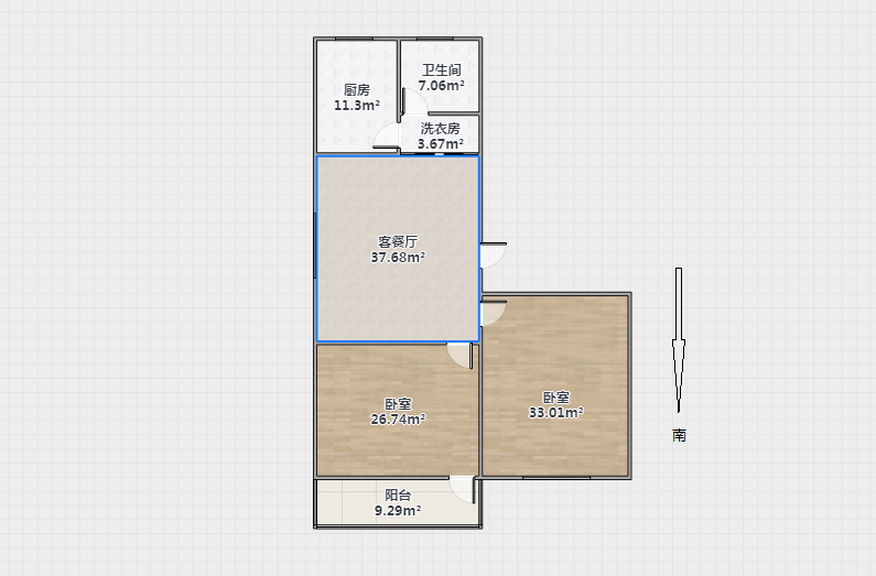 姚港路22号 2室1厅1卫 67.99m&sup2;