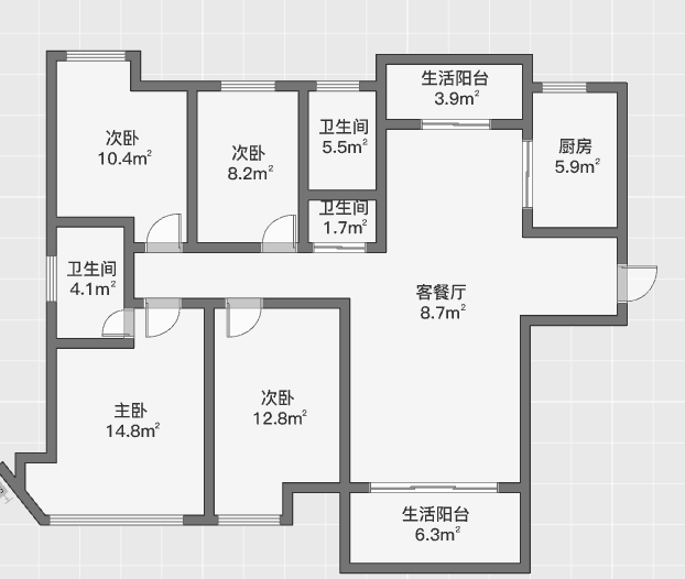 碧桂园天玺湾 4室2厅2卫 144.00m²