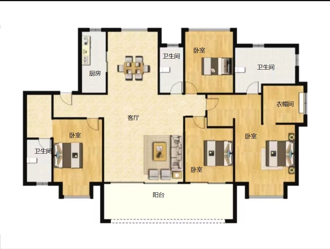 远创东樾 4室2厅3卫 210.28m&sup2;