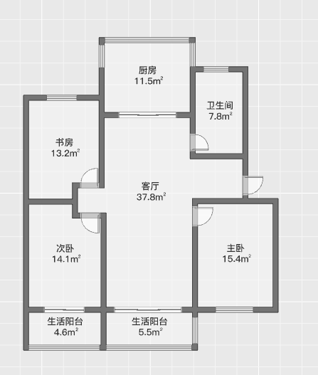 新海通花园 3室2厅1卫 125m&sup2;