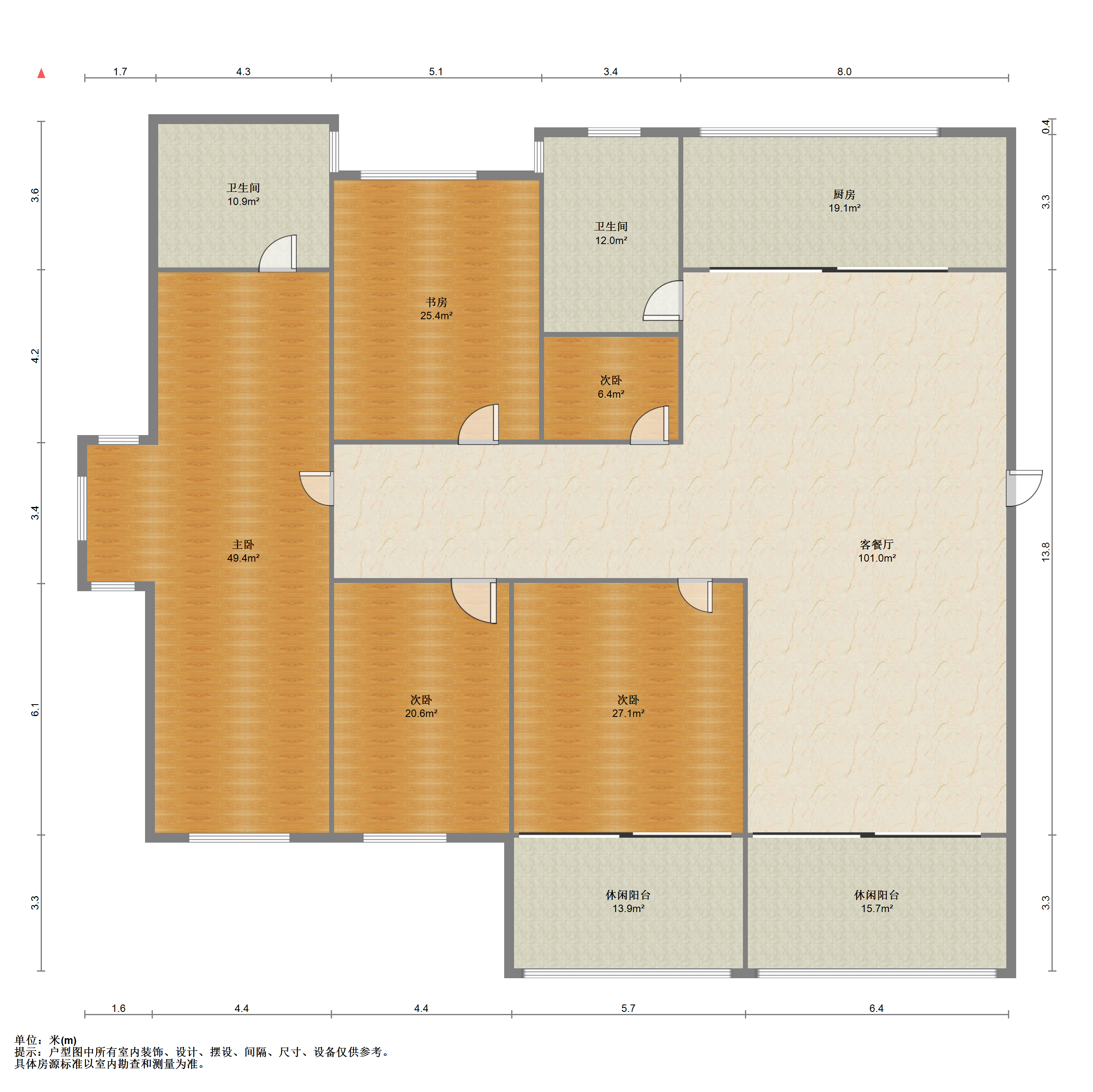 朝晖花园 5室2厅2卫 209.00m&sup2;