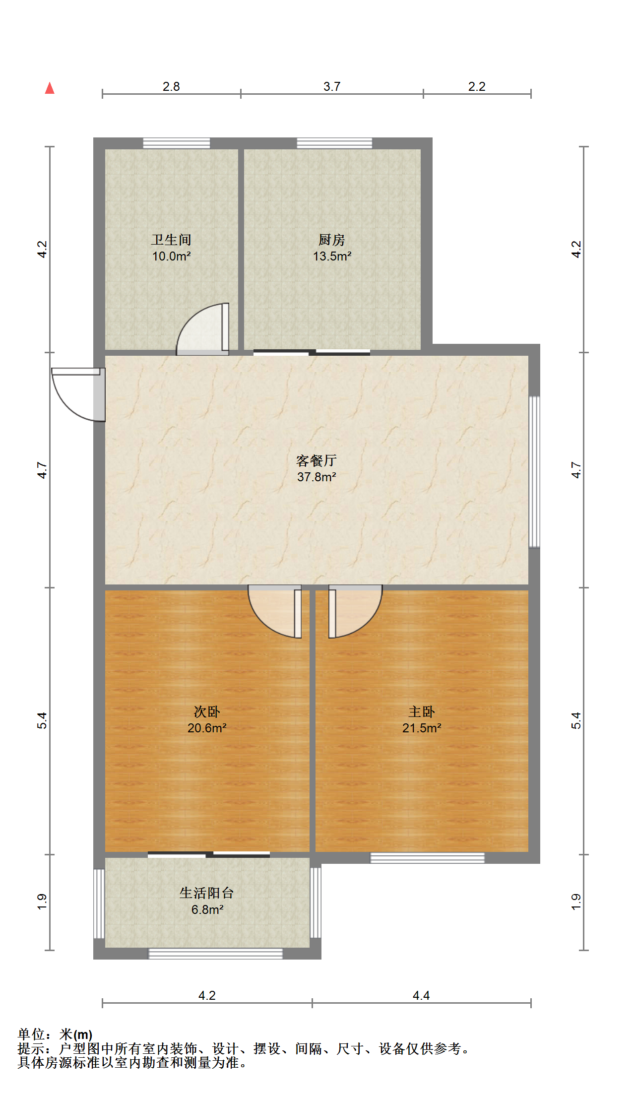 永兴花苑 2室1厅1卫 85m&sup2;