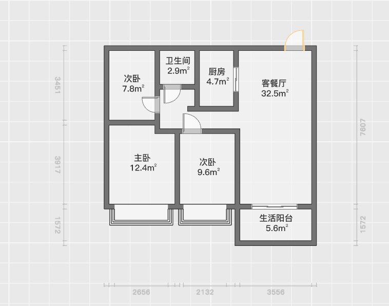 南通雅居乐花园 3室2厅1卫 97.94m&sup2;
