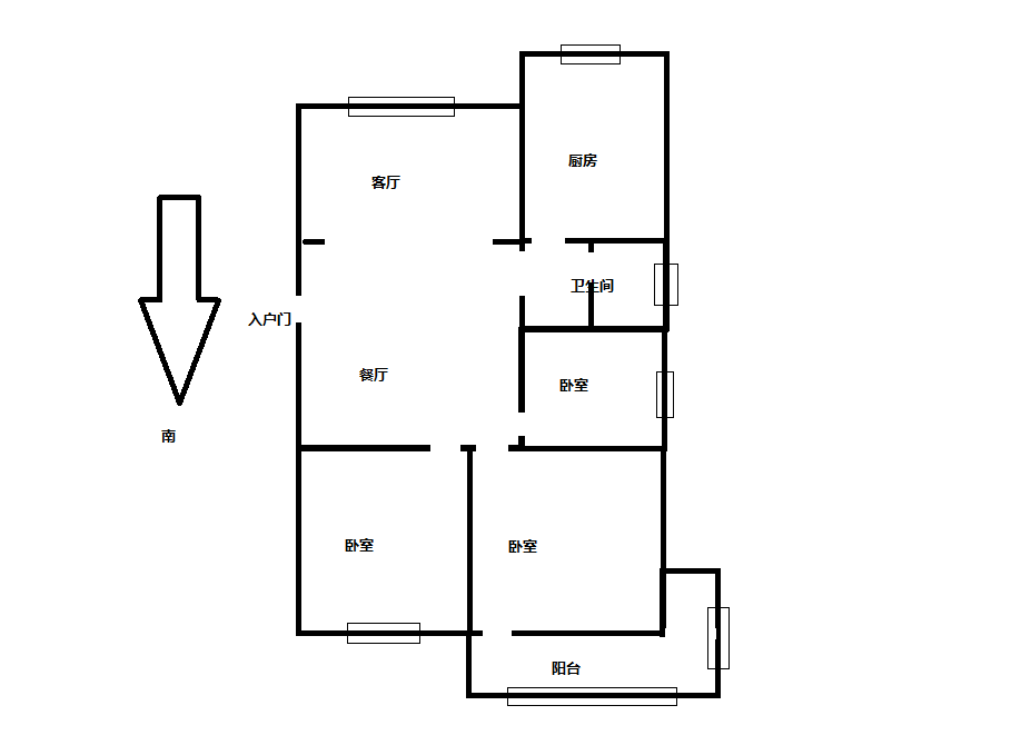 城南小苑 3室2厅1卫 119m&sup2;