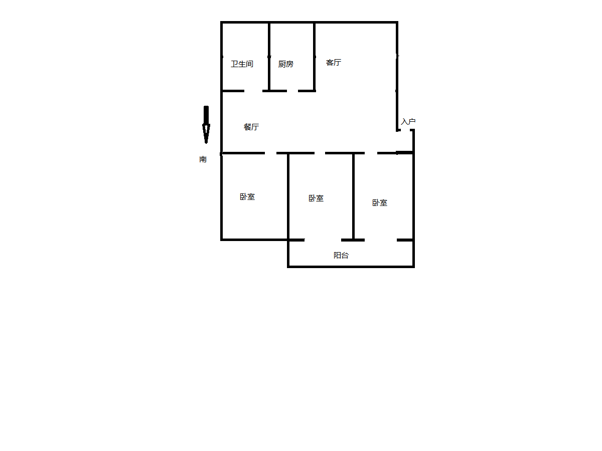 城港新村 3室2厅1卫 120m&sup2;