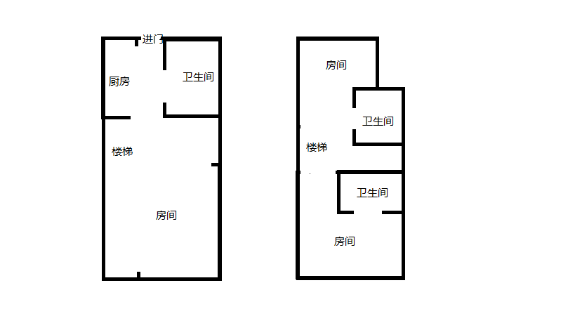 华美达大厦 2室1厅2卫 43.72m&sup2;