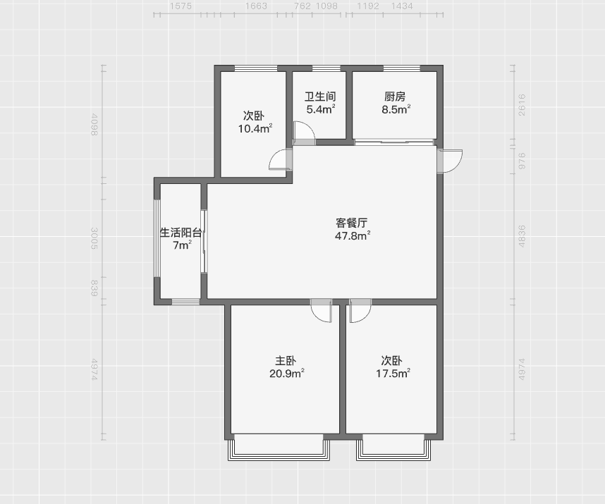 书香华府小区 3室2厅1卫 110.00m&sup2;