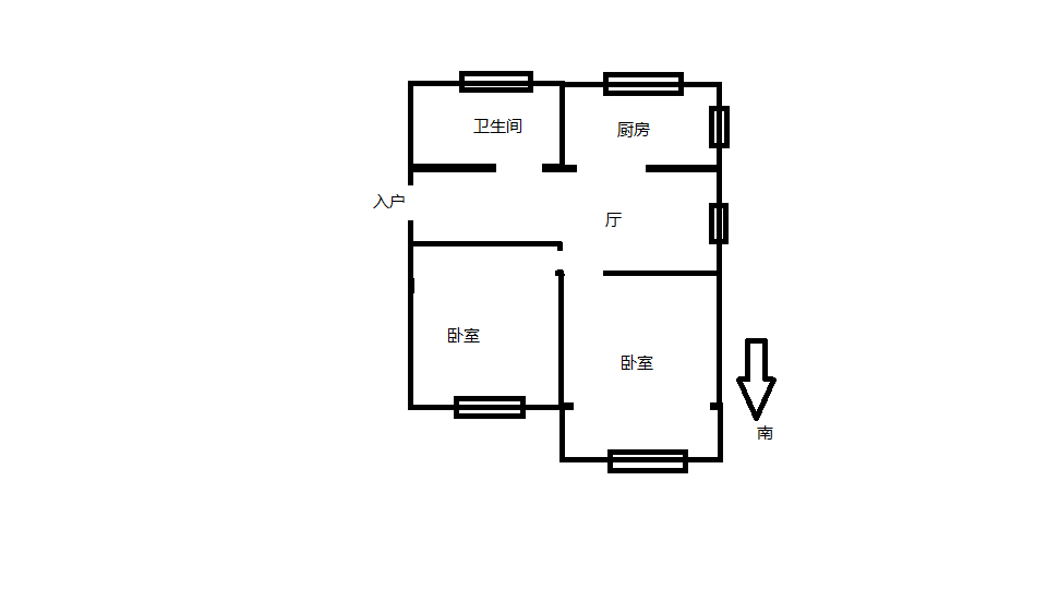 万象东园 2室1厅1卫 65.42m&sup2;
