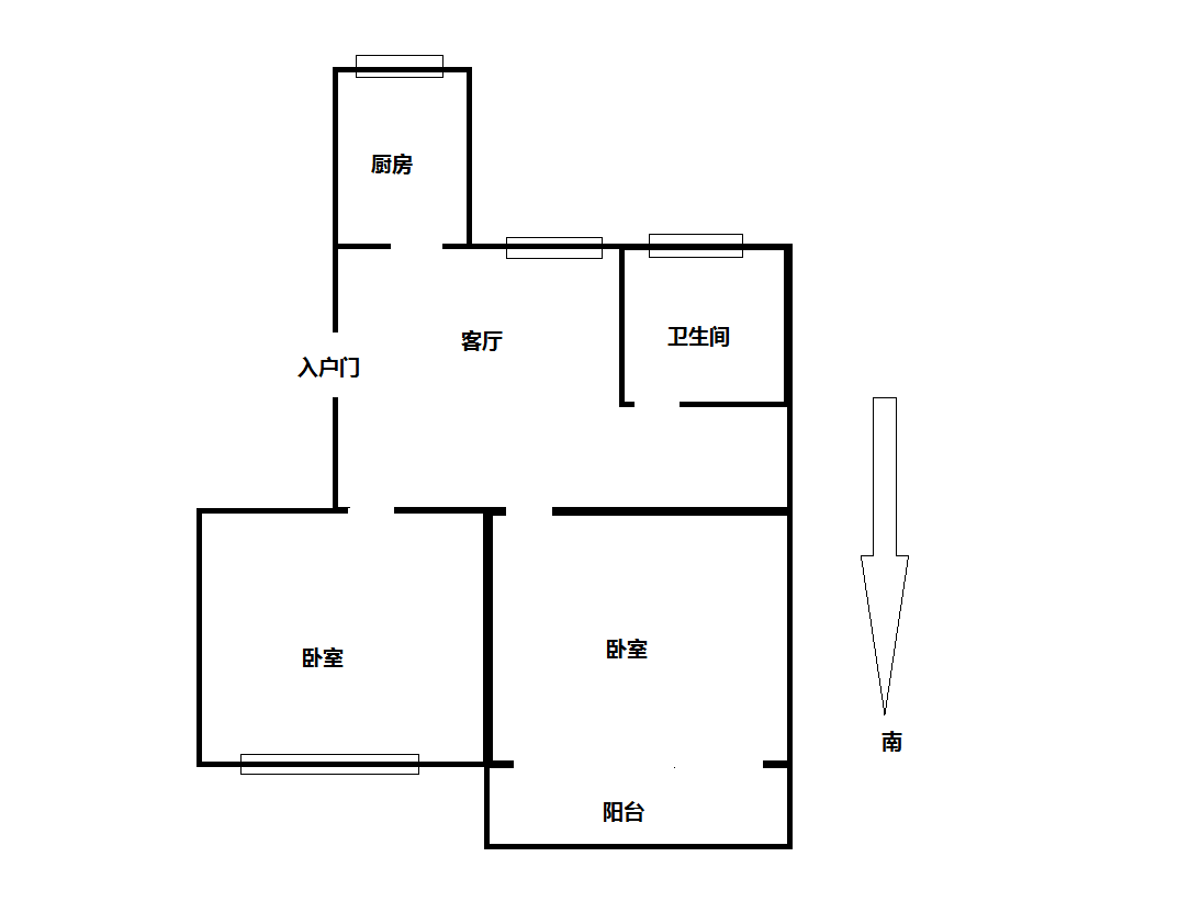 光明南村 2室1厅1卫 64.34m&sup2;