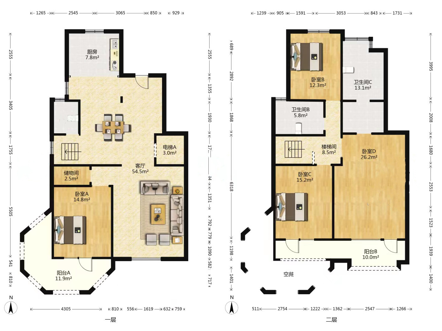 军山花园 4室2厅3卫 235.00m&sup2;