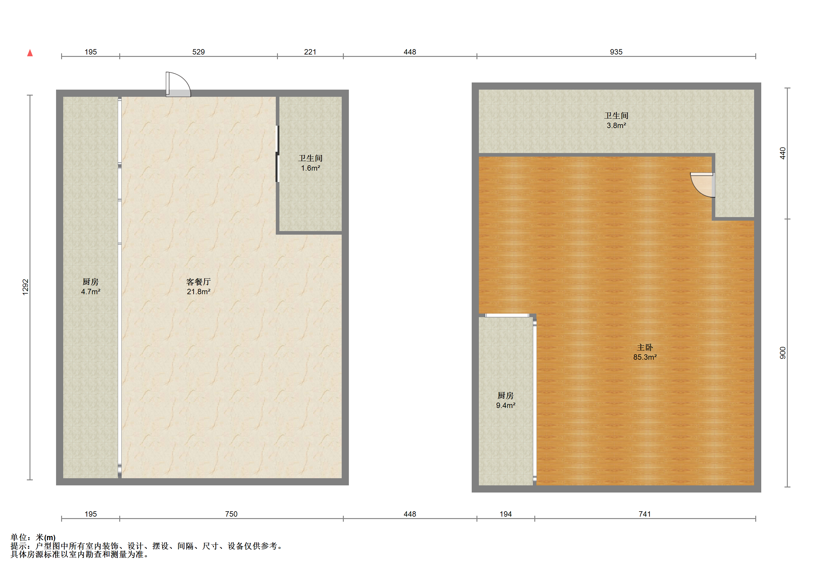天空之城 1室1厅1卫 46.00m&sup2;
