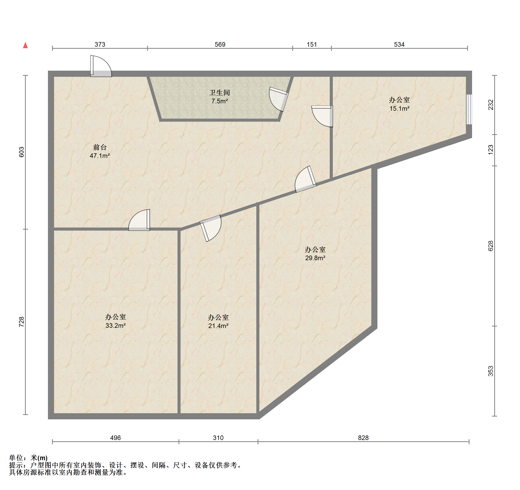 鸿运大厦 4室1厅1卫 239.5m&sup2;