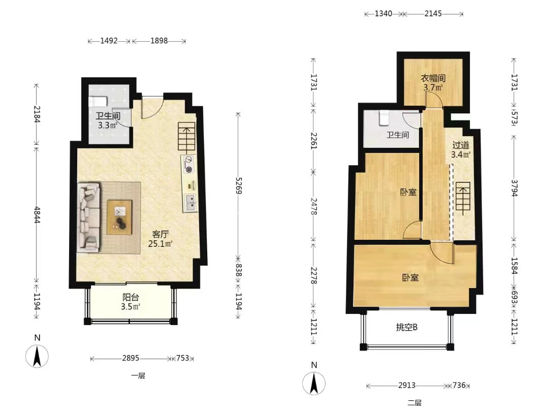金海岸国际广场 3室1厅2卫 50.88m&sup2;