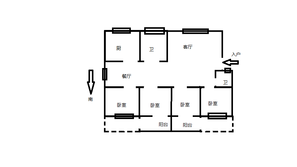 光明东村一期 4室2厅2卫 165.31m&sup2;
