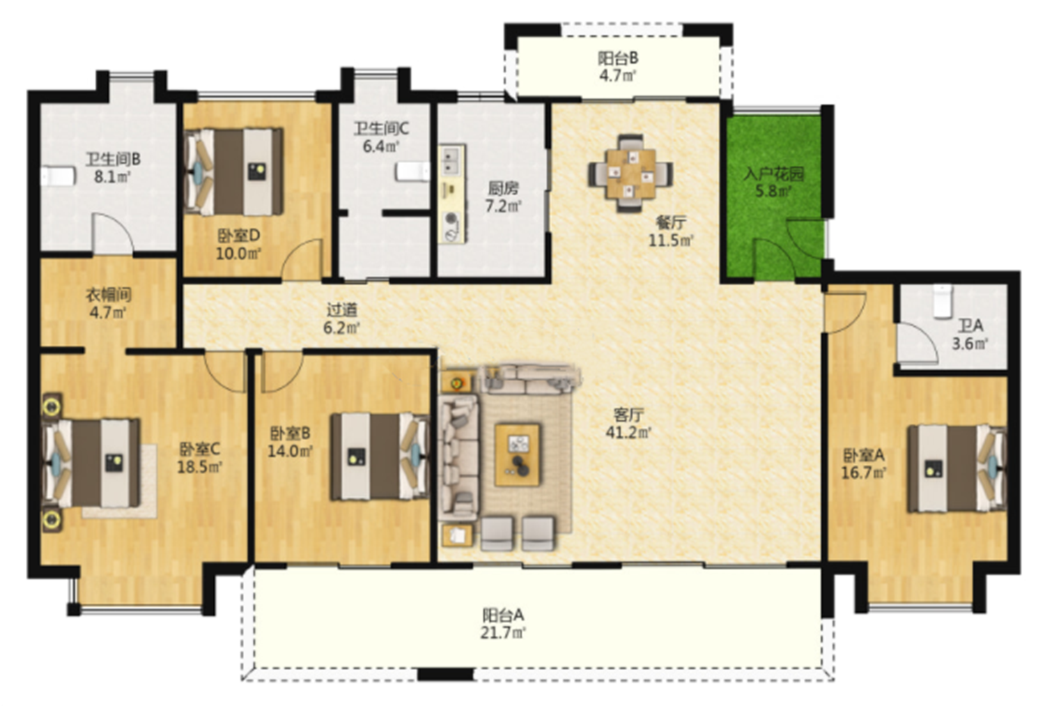 春风南岸东园 4室2厅2卫 215m&sup2;