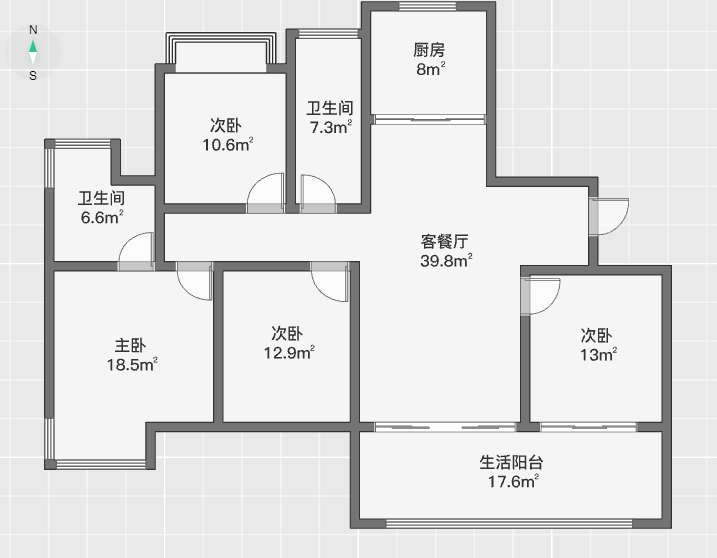 远创宸樾 4室2厅2卫 122m&sup2;