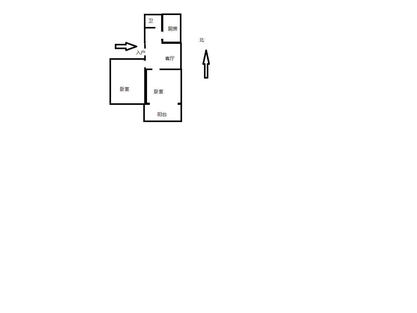 花园角 2室2厅1卫 60.47m&sup2;