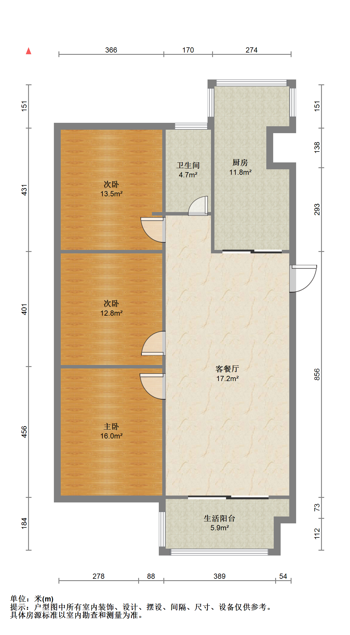 景河苑 3室2厅1卫 116.50m&sup2;