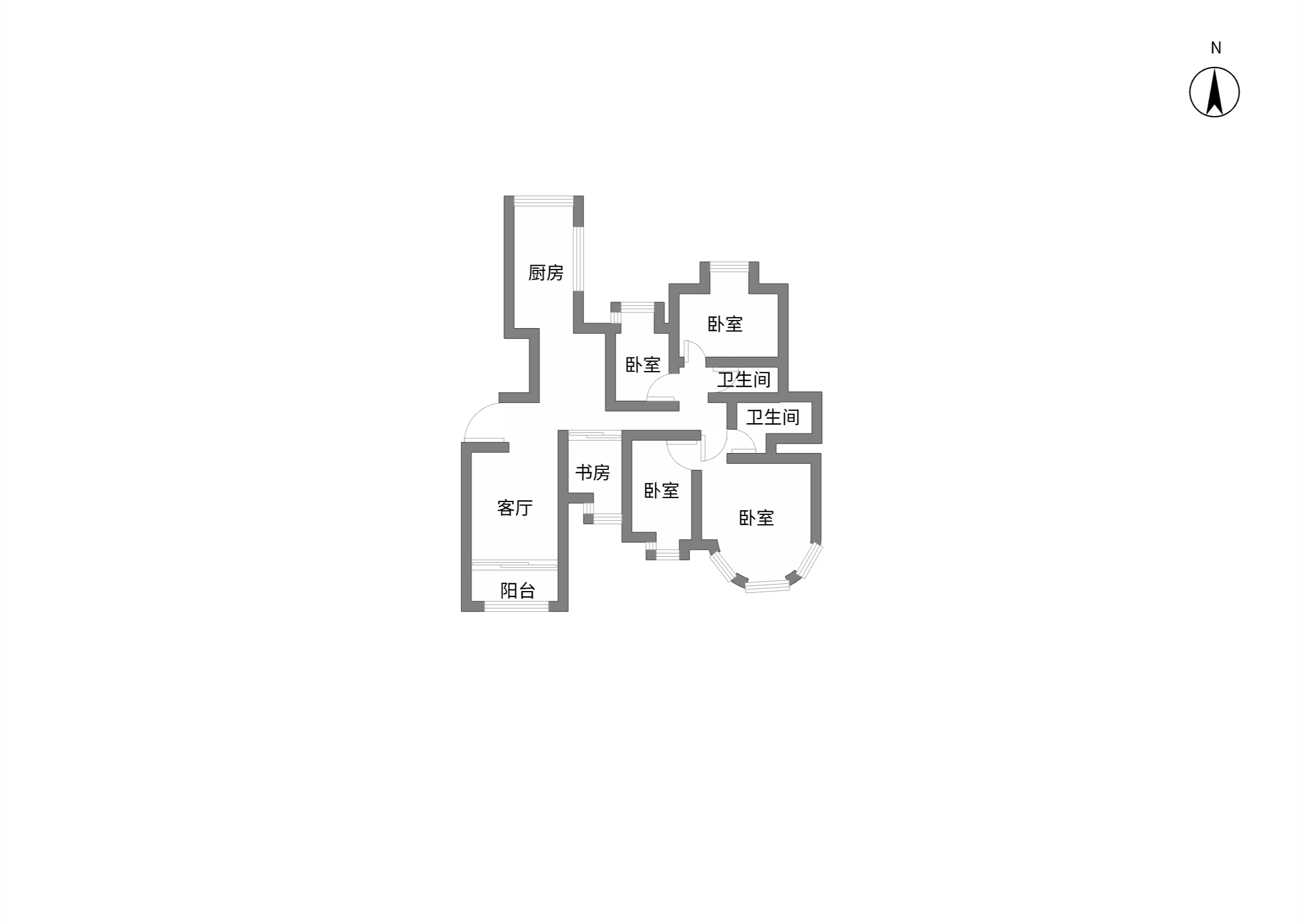 中南世纪城北区 3室2厅2卫 175.00m&sup2;