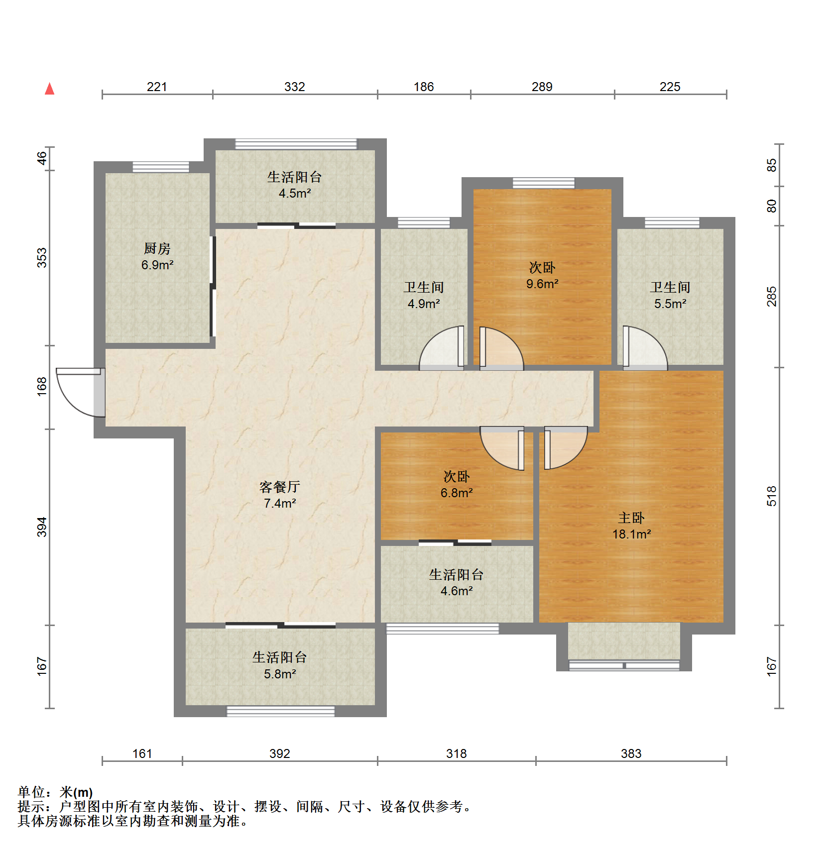 华润悦锦湾 3室2厅2卫 130.03m&sup2;