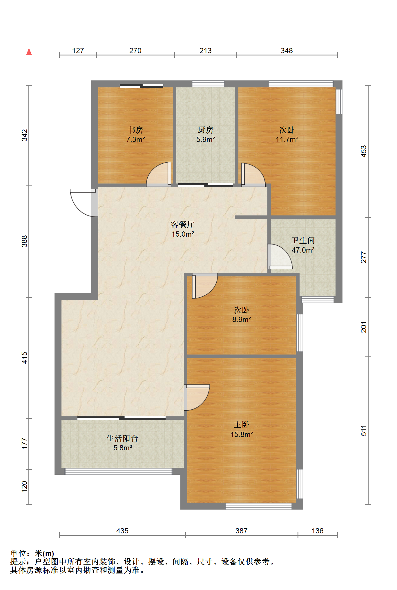 万通城 2室1厅1卫 102m&sup2;