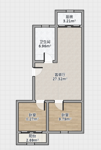 天都花苑 2室1厅1卫 90m&sup2;