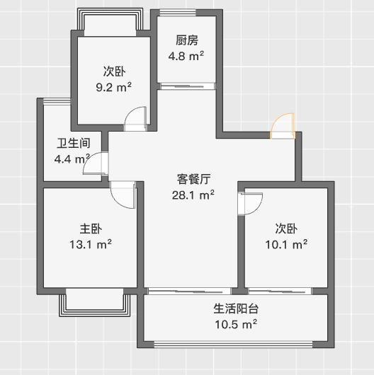 远创宸樾 3室2厅1卫 97m&sup2;