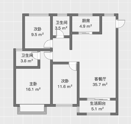 中南熙悦(南通经济技术开发区) 3室2厅2卫 117m&sup2;