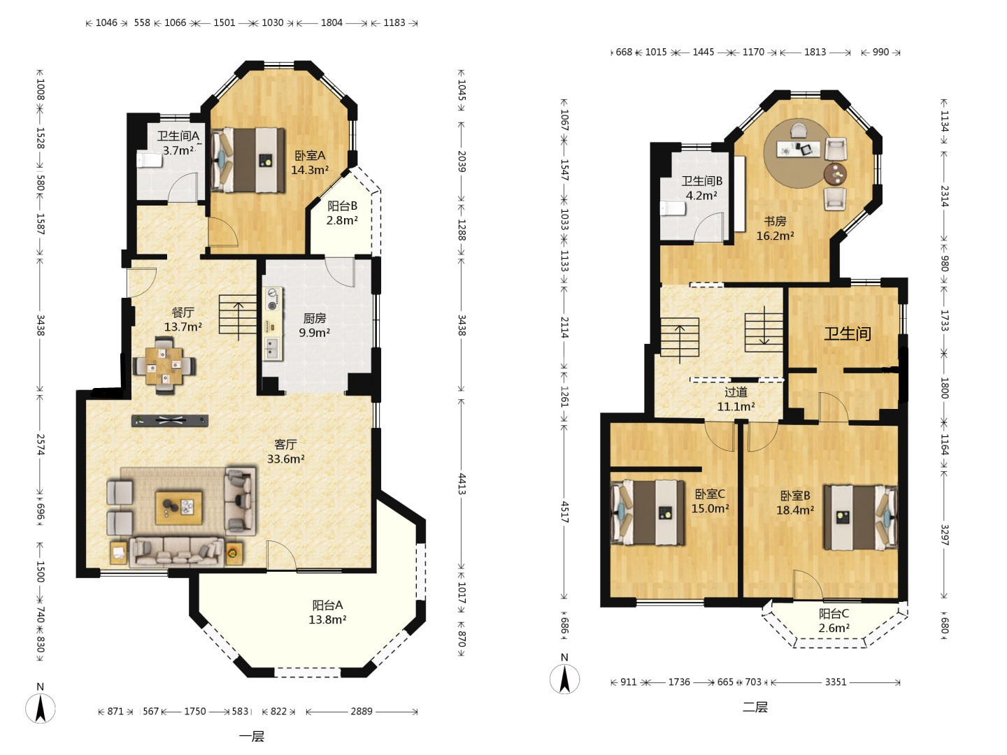 军山花园 4室2厅3卫 210.00m&sup2;