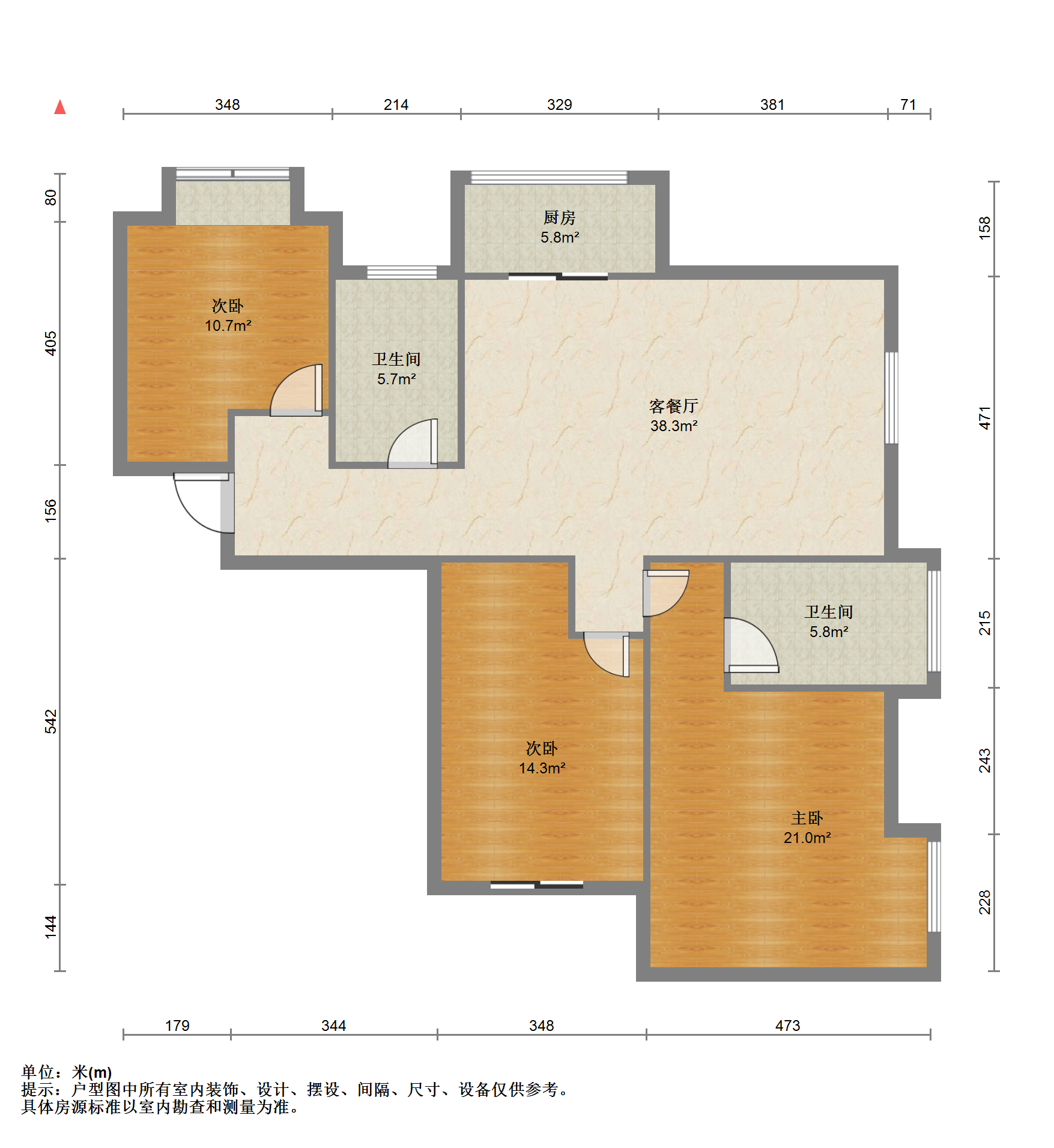 帝奥世伦名郡 3室2厅2卫 138.82m&sup2;