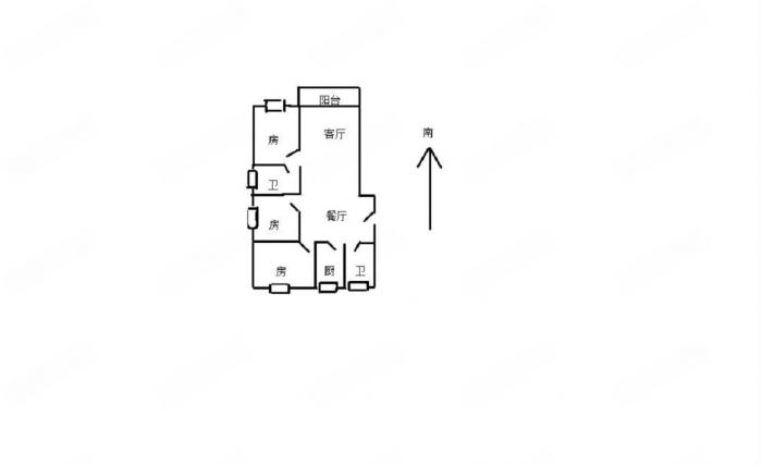 万科濠河传奇 3室2厅1卫 107m&sup2;