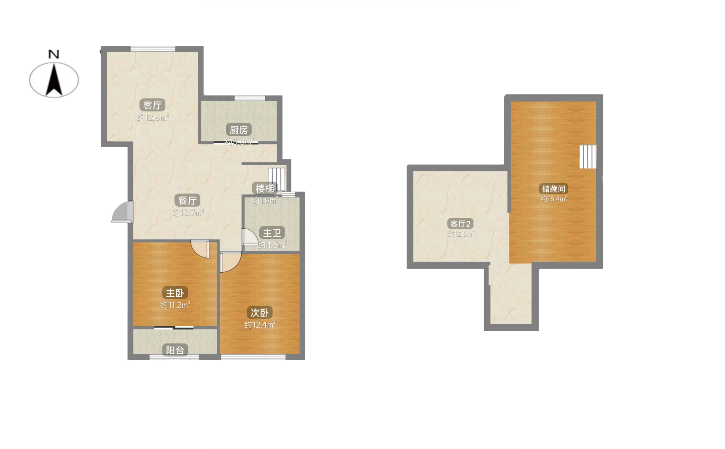 博园岚郡 2室3厅1卫 93.16m&sup2;