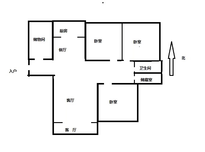 华强城一期 3室2厅1卫 132.00m&sup2;
