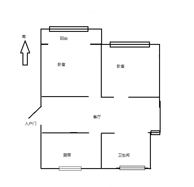天霞苑 2室2厅1卫 75.00m&sup2;