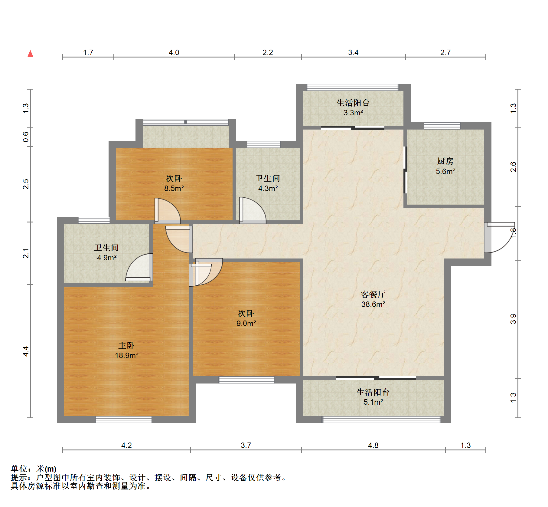 景瑞望府 3室2厅2卫 123m&sup2;
