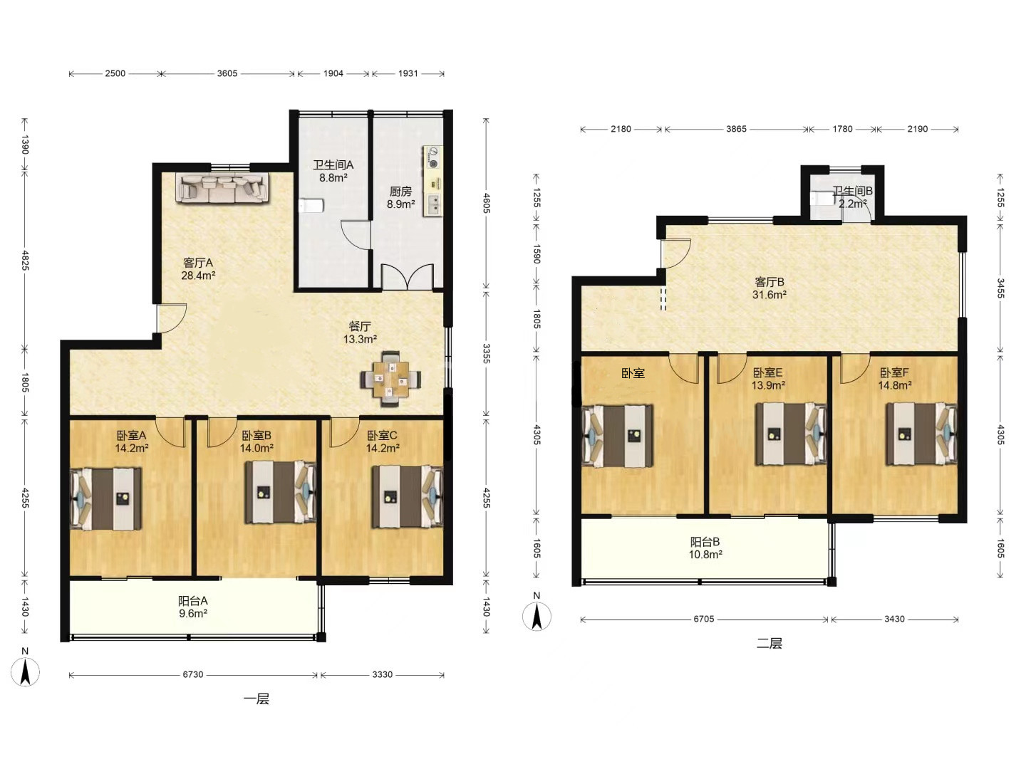 滨江花园 3室1厅2卫 223m&sup2;