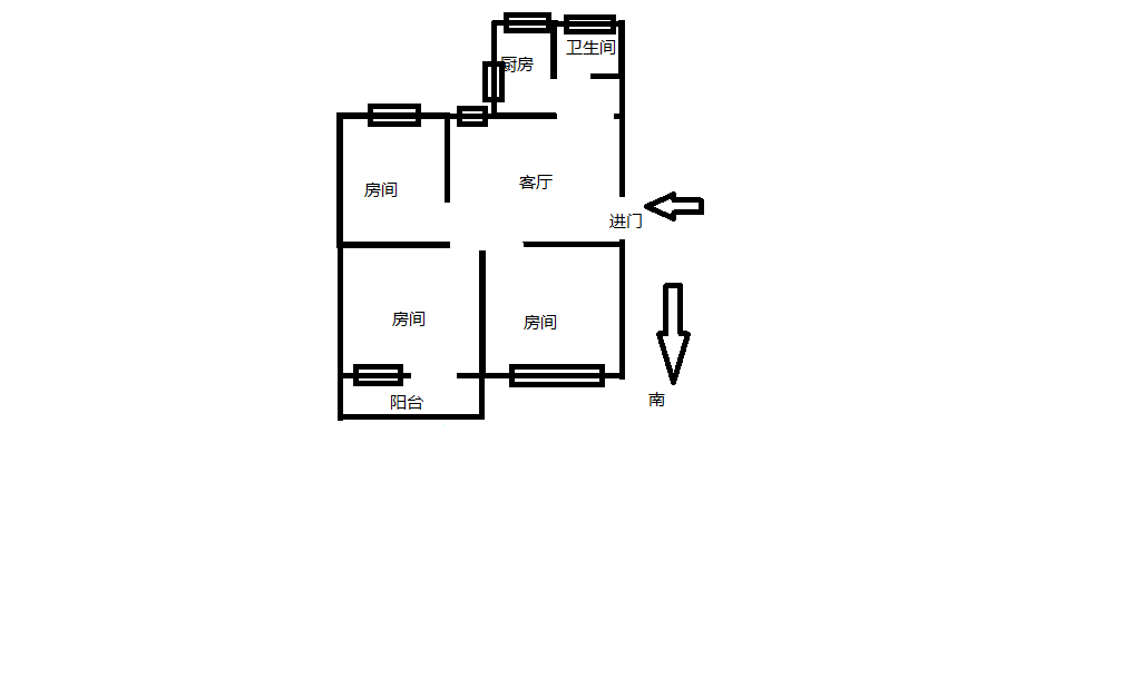 城港新村 3室1厅1卫 73.3m&sup2;