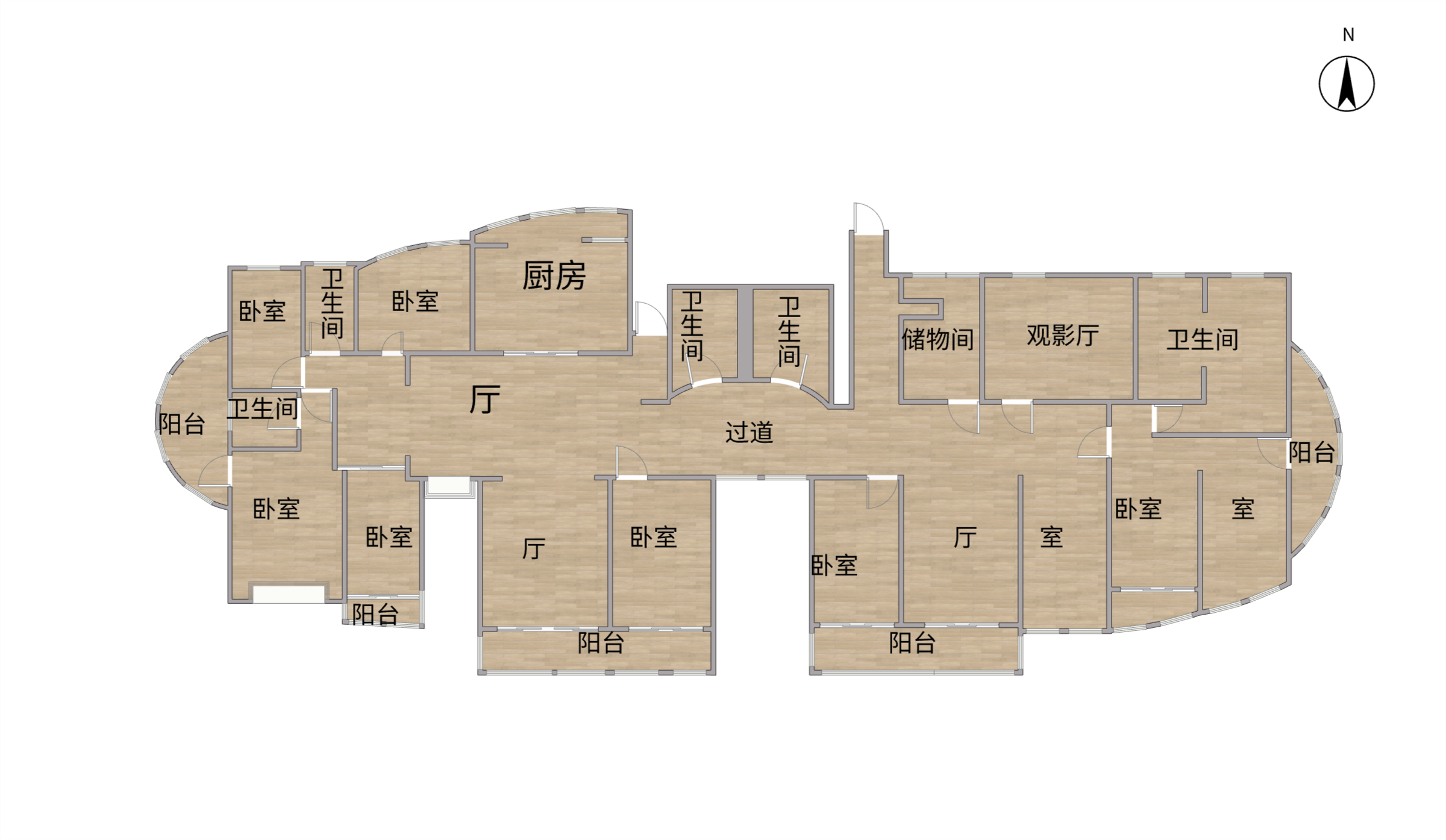 七星花园 1室1厅1卫 106.61m²