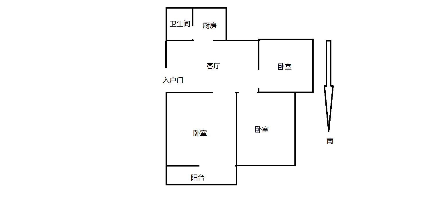 姚港路22号 3室1厅1卫 84.00m&sup2;