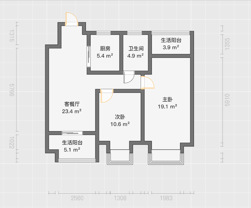 春晓熙岸 2室2厅1卫 93m&sup2;