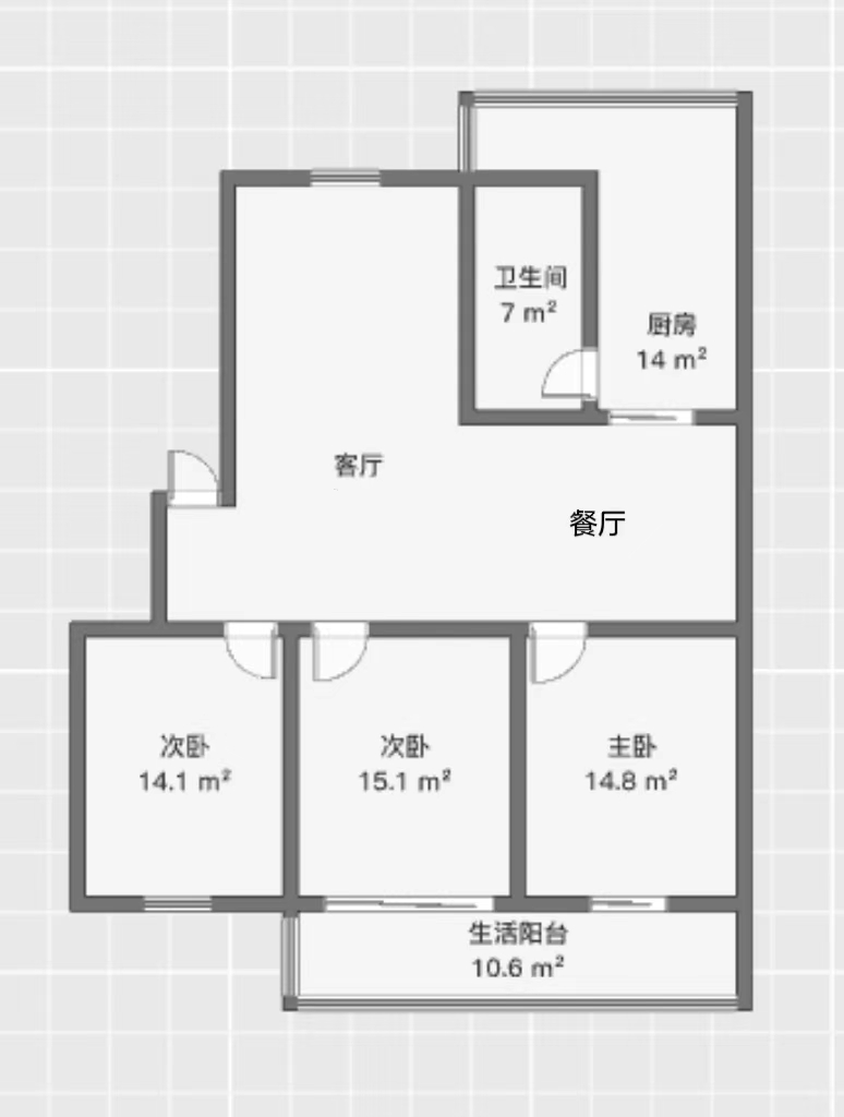 新桥北村 3室2厅1卫 131m&sup2;