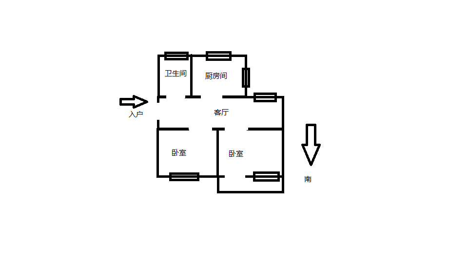 虹桥新村(朝霞路) 2室1厅1卫 58m&sup2;
