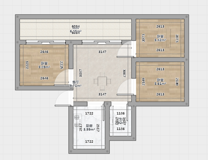 天一裕景苑 3室2厅1卫 113m&sup2;