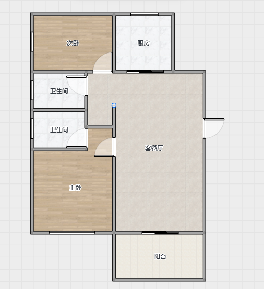 卓越万科新都会 2室2厅1卫 99.00m&sup2;