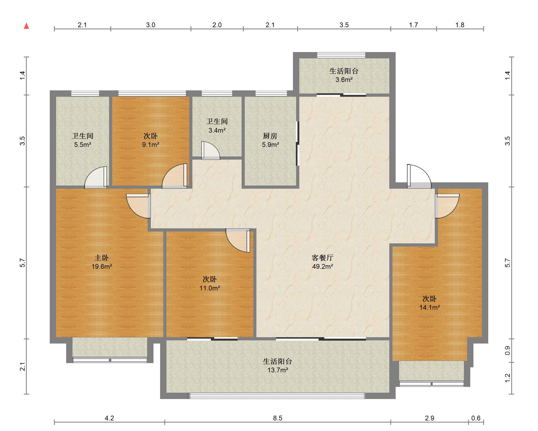 林肯公园 4室2厅2卫 140m&sup2;