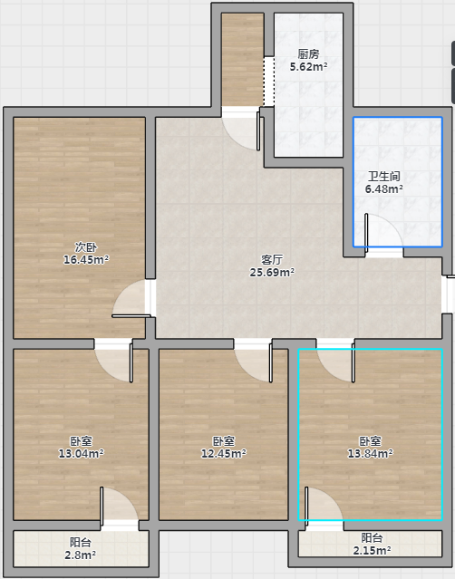 北郭新村 3室1厅1卫 98m&sup2;
