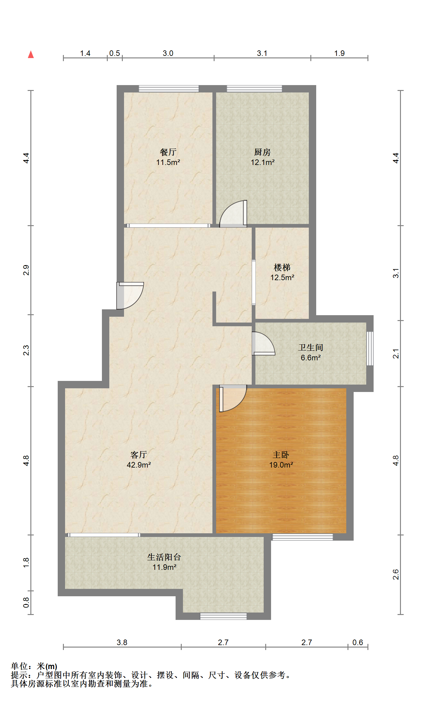 军山花园 4室2厅2卫 114.12m&sup2;