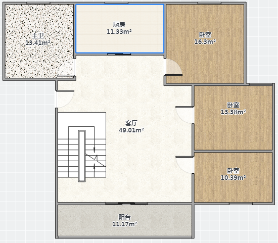 学士府 3室2厅2卫 113m&sup2;