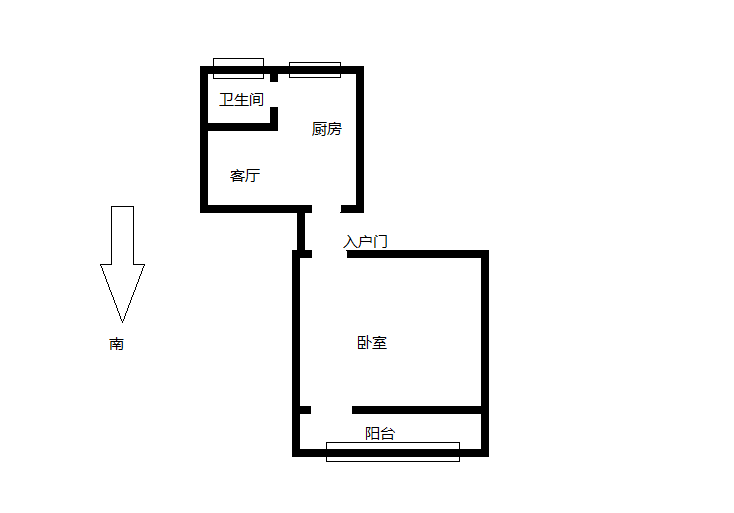 新建路新村(新建花苑) 1室1厅1卫 37.6m&sup2;