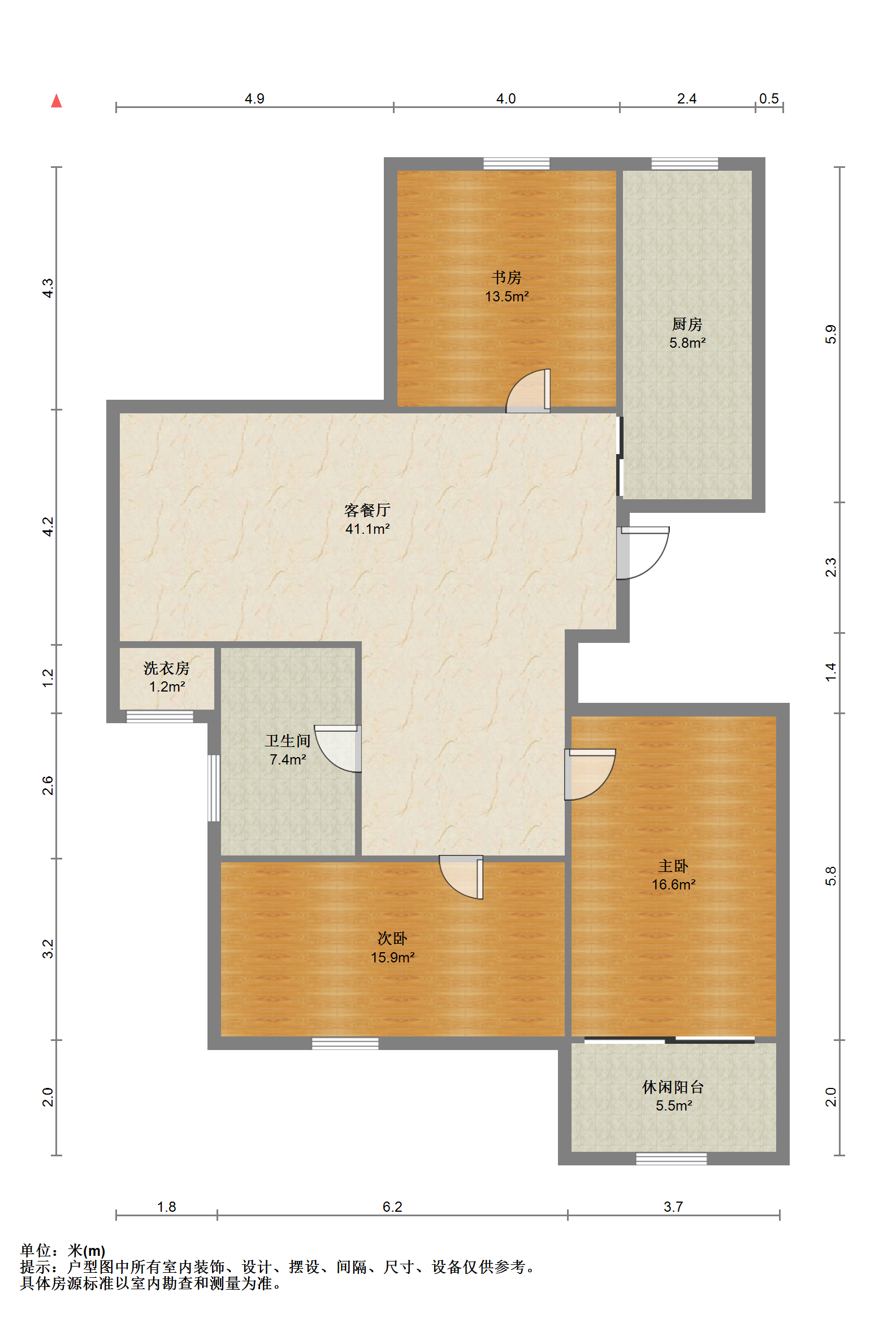 凤凰莱茵苑 3室2厅1卫 127.61m&sup2;